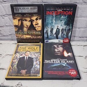 Leonardo DiCaprio Movies Lot Of 4 DVDs‎ Wolf Wallstreet Shutter Island Gangs NY